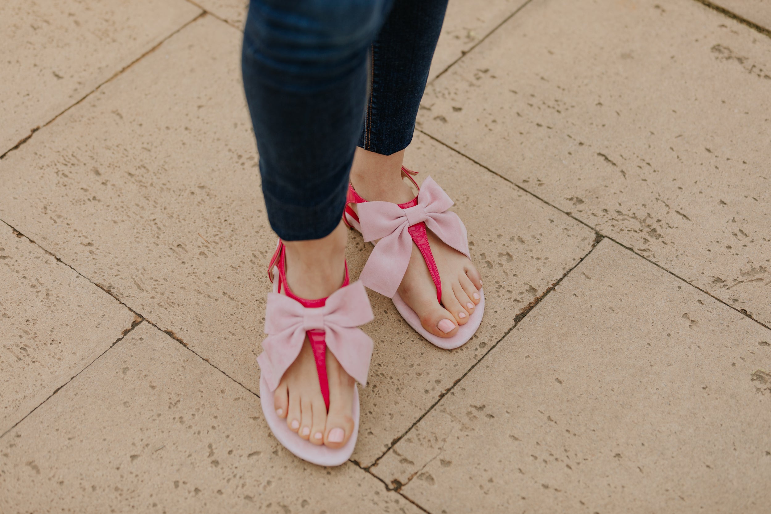 Sandalen Schleife Barbie Fuxia