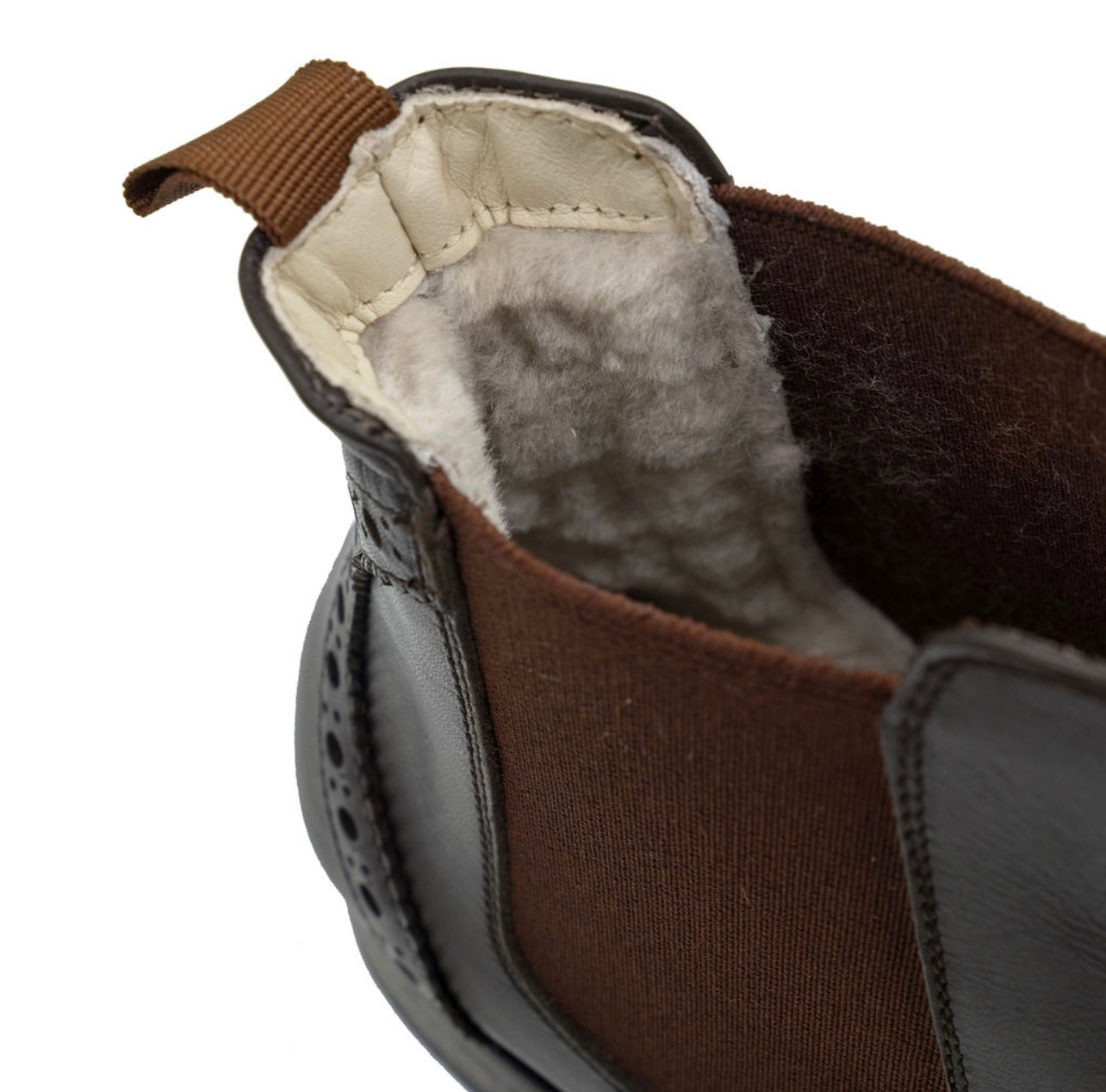 Pompei 13 Dunkelbraun mit Lammfell gefüttert