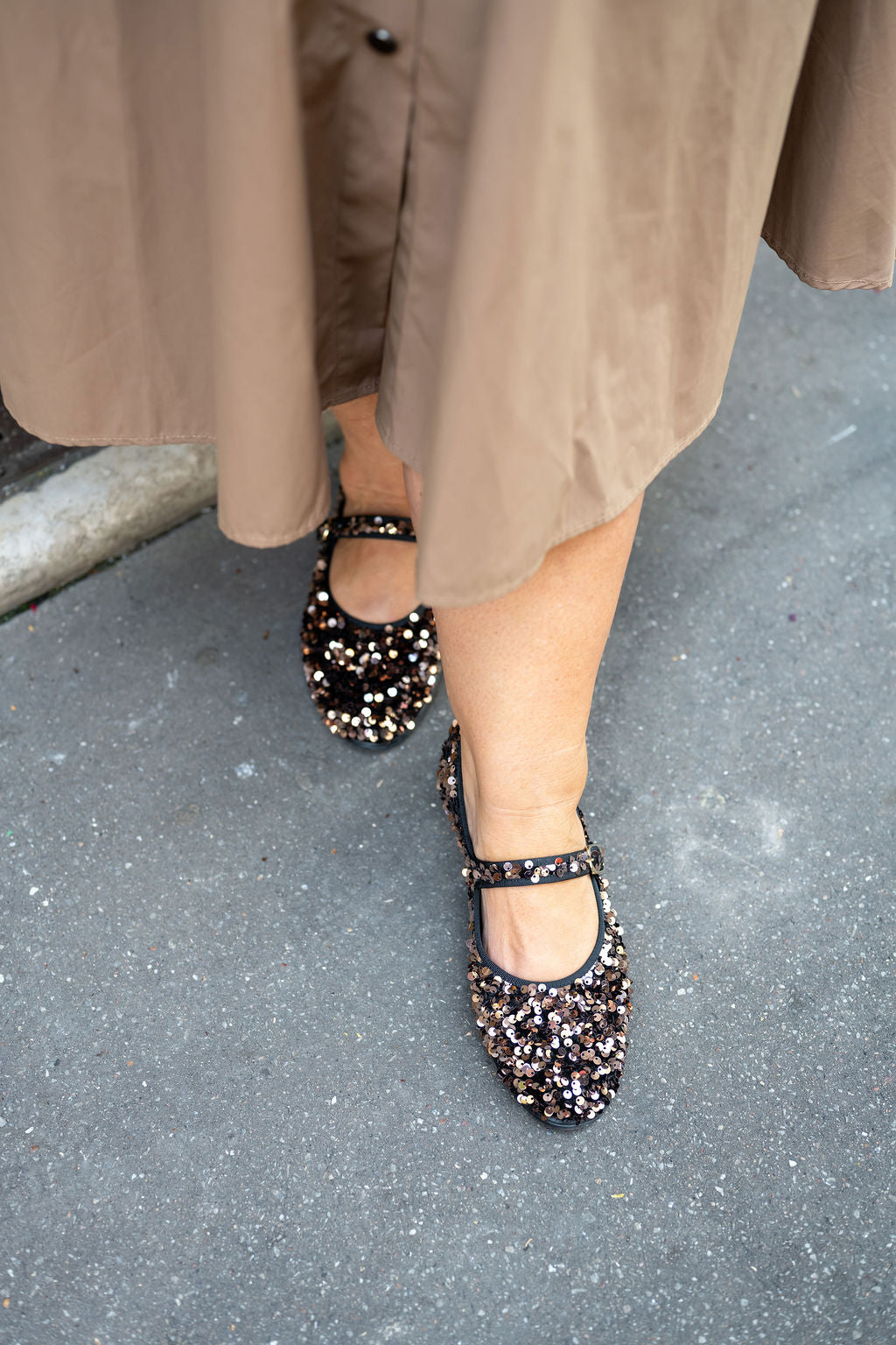 SHOOTINGSCHUH Cobre Mary Jane Furlane Pailletten (Vegan) 41