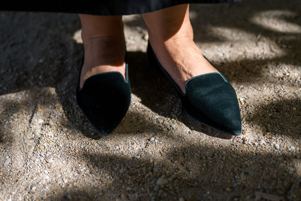Verde Velvet Pointy Loafer