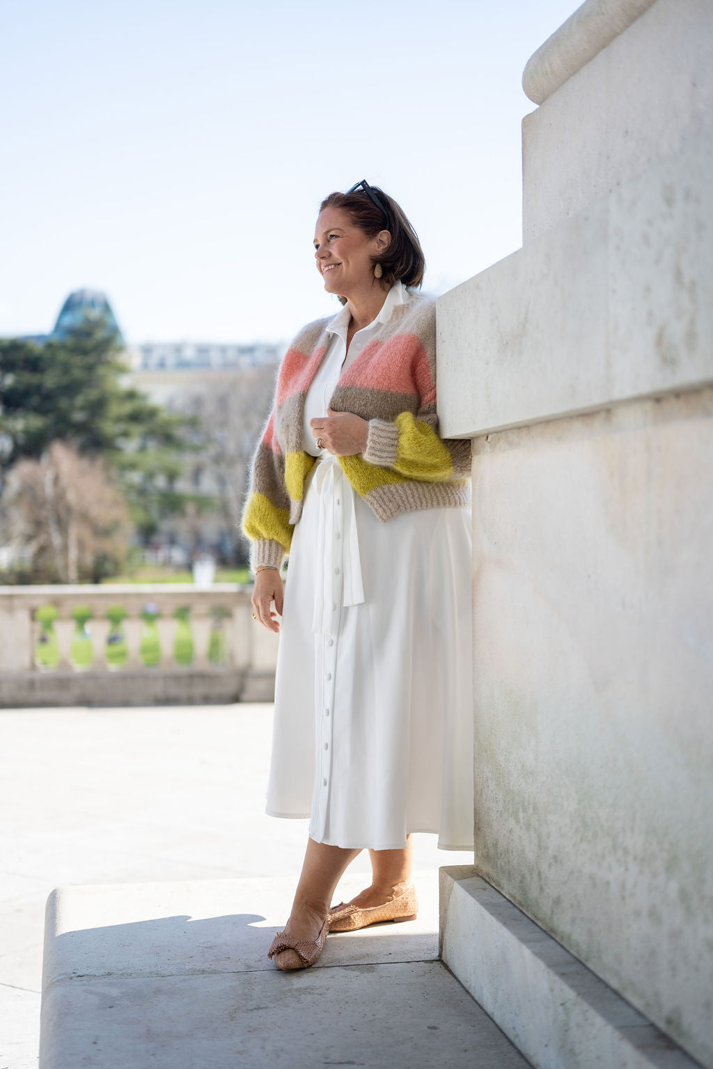 Nude Woven Schleifenloafer Pointy