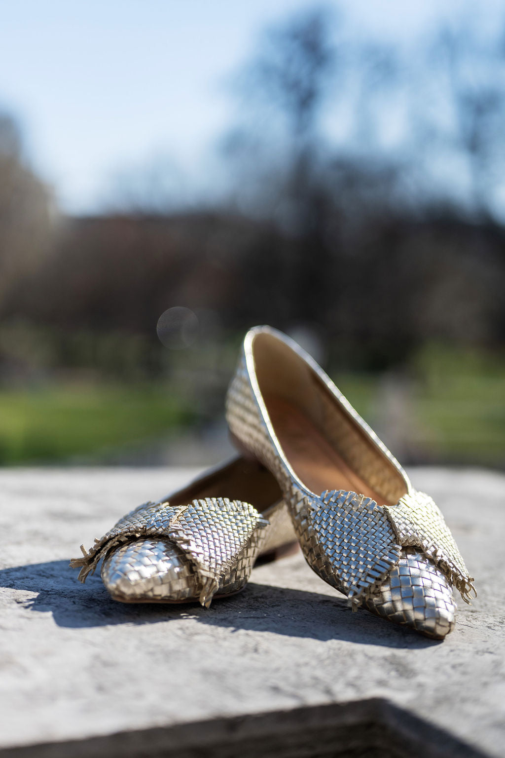 Platino Woven Schleifenloafer Pointy