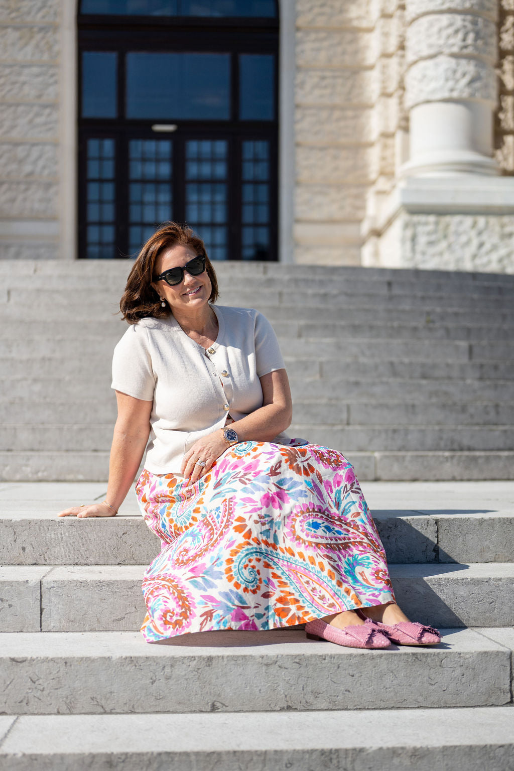 Pink Woven Schleifenloafer Pointy