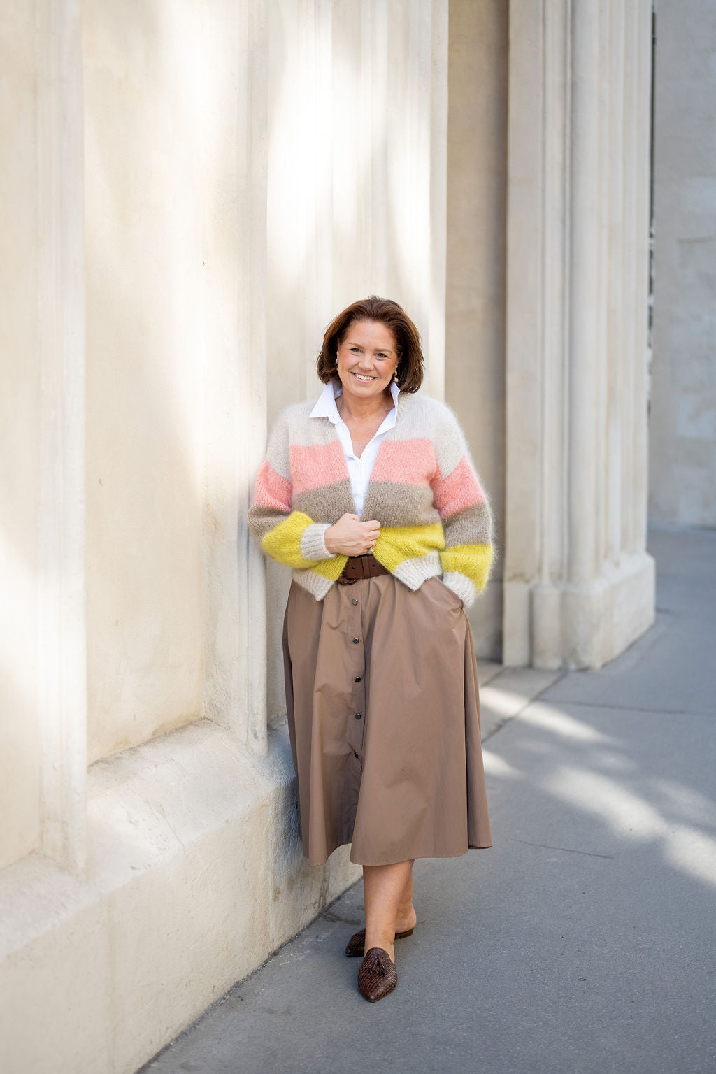 Brown Woven Tassel Mules