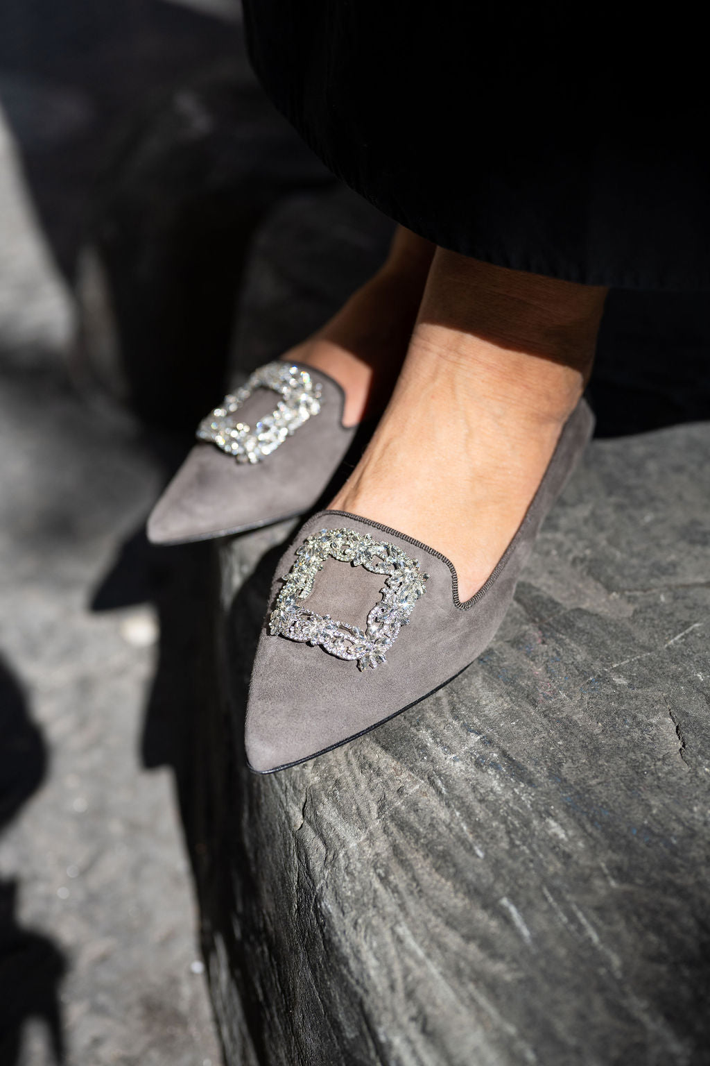 SHOOTINGSCHUH Psyke Glitter Buckle Pointy Loafer 41