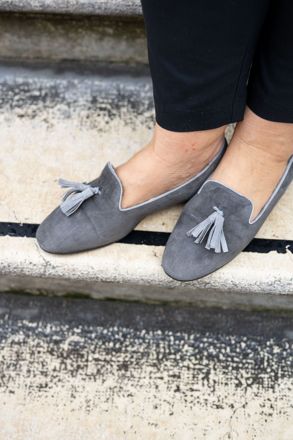 Antracite-Grigio Tasselloafer gefüttert
