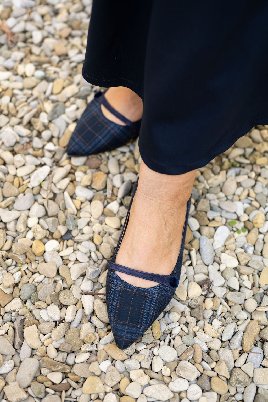 Blu-Marrone Karo Mary Jane Pointy