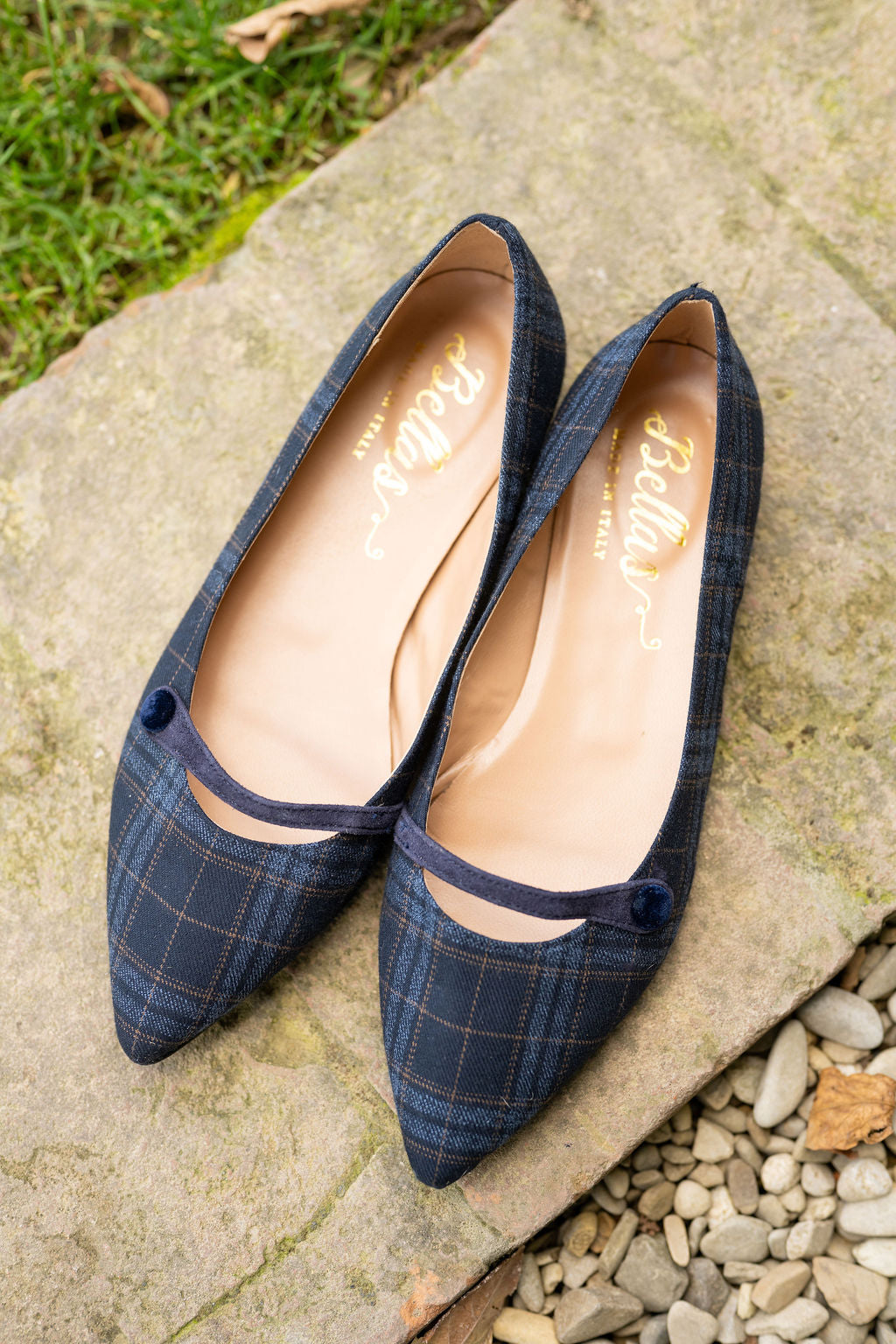 Blu-Marrone Karo Mary Jane Pointy