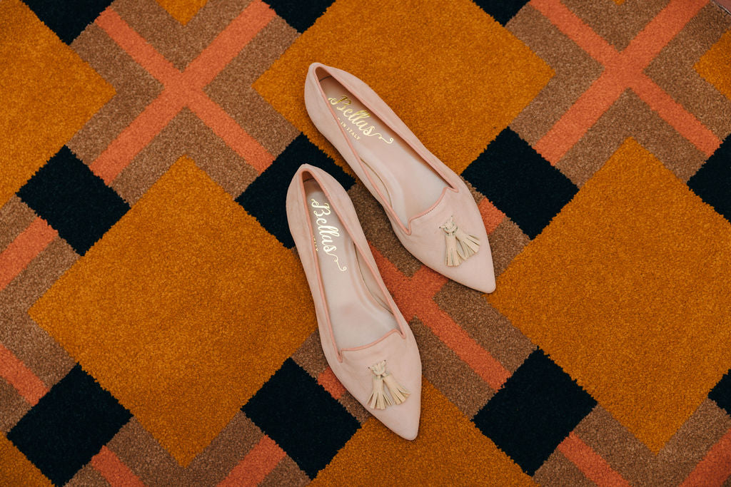 Peach-Citrus-Rose Tasselloafer Pointy (kurzer Tassel)