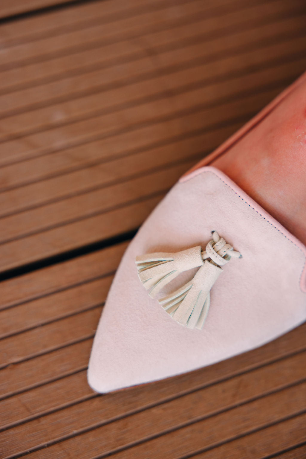 Peach-Citrus-Rose Tasselloafer Pointy (kurzer Tassel)