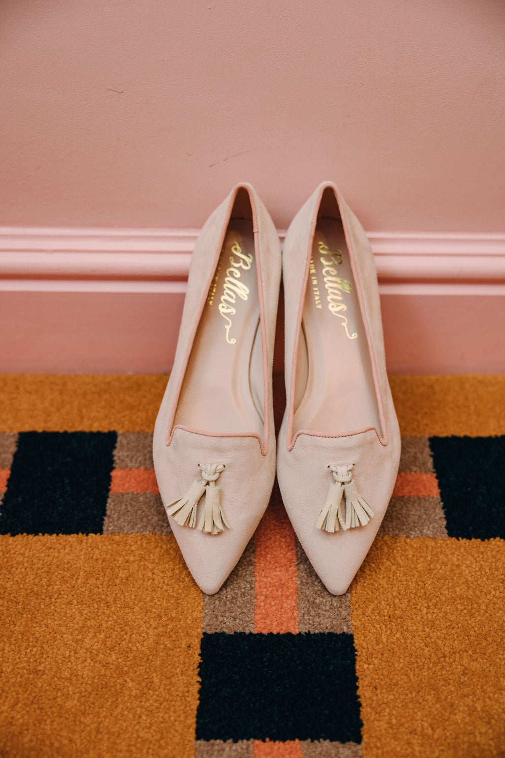 Peach-Citrus-Rose Tasselloafer Pointy (kurzer Tassel)