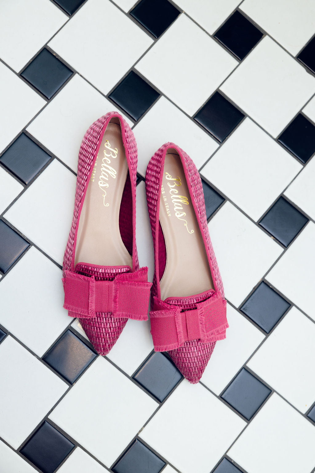 Rosa Raffia Schleifenloafer Pointy