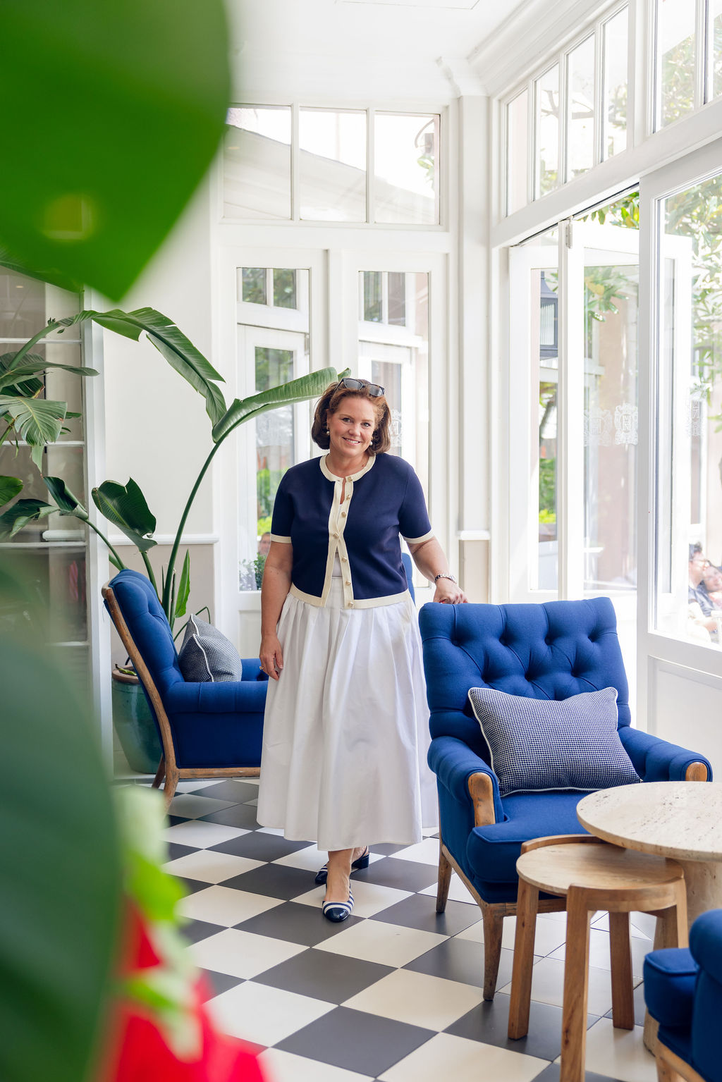 Navy Stripes Slingback