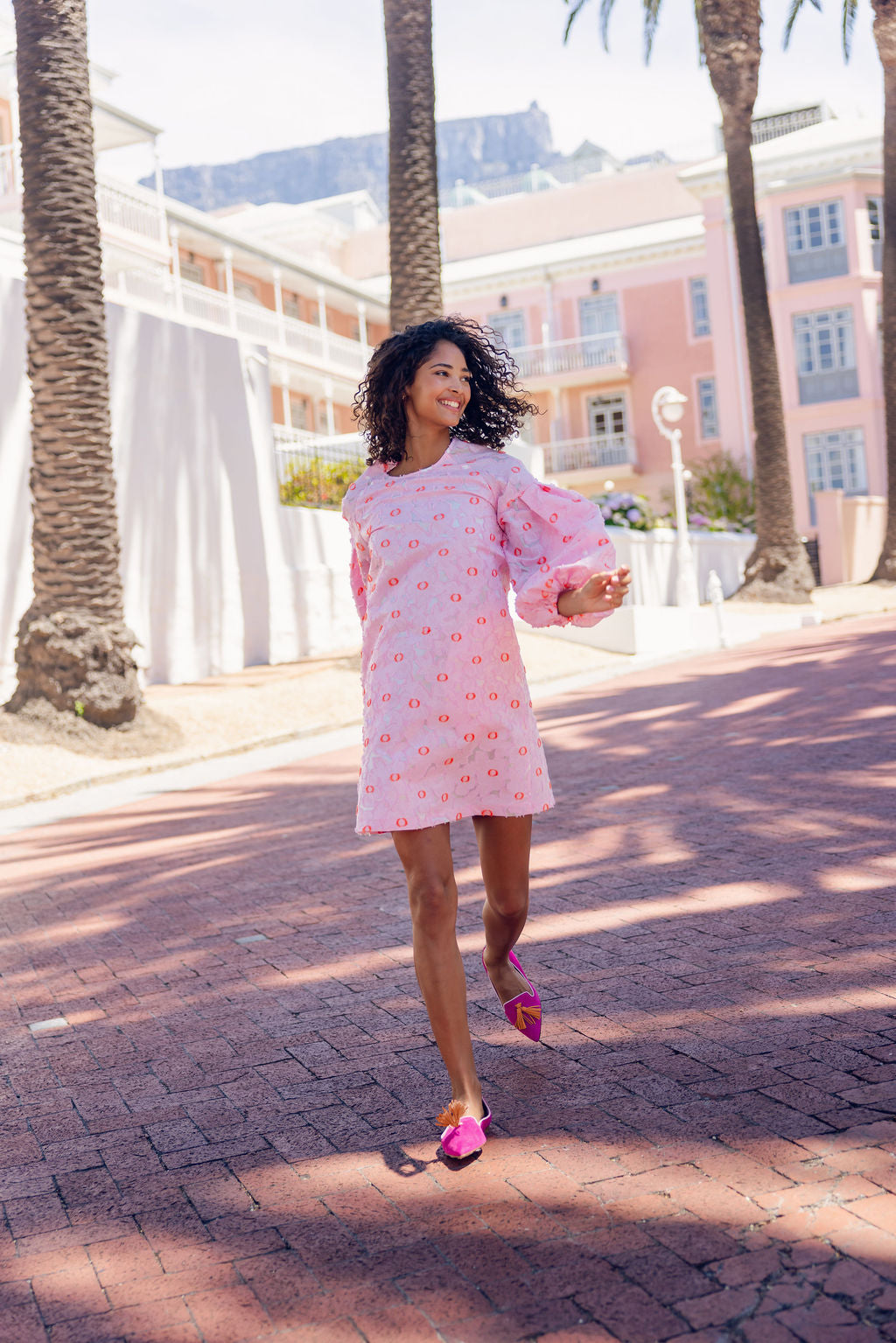 Hot Pink-Apricot-Pig Rose Tasselloafer Pointy (langer Tassel)