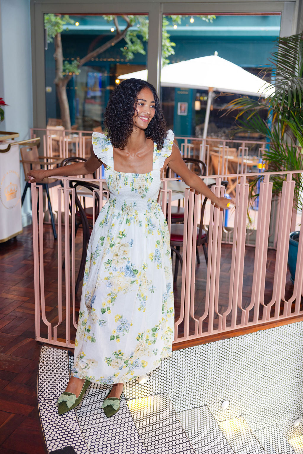 Khaki-Salvia Schleifenloafer Pointy