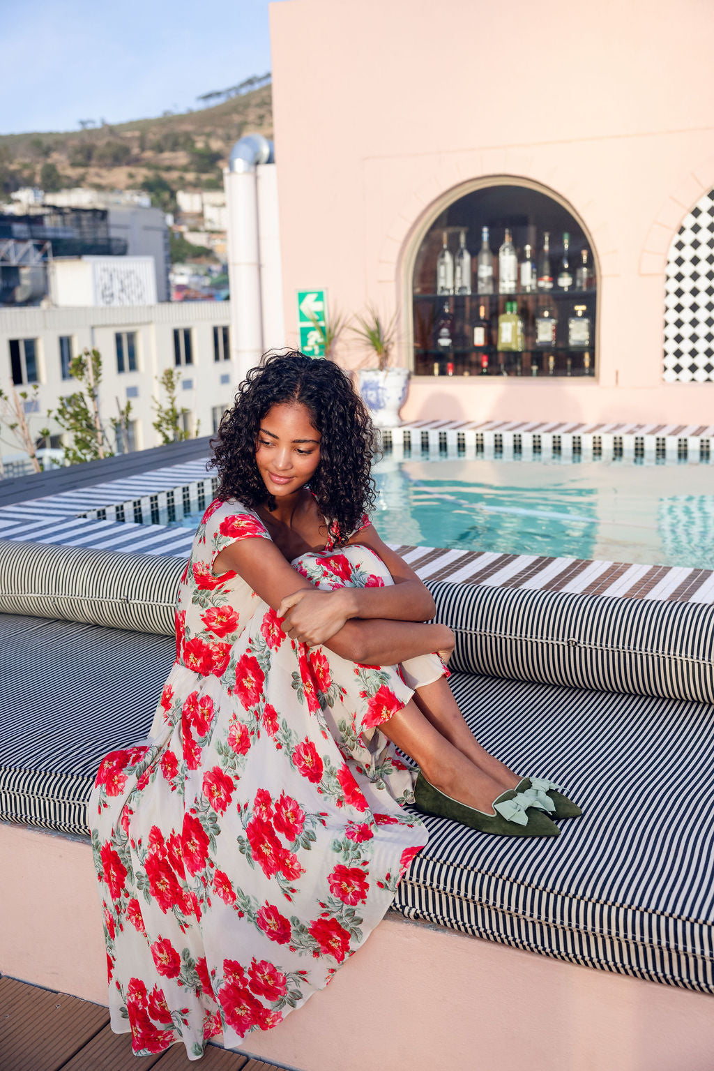 Khaki-Salvia Schleifenloafer Pointy