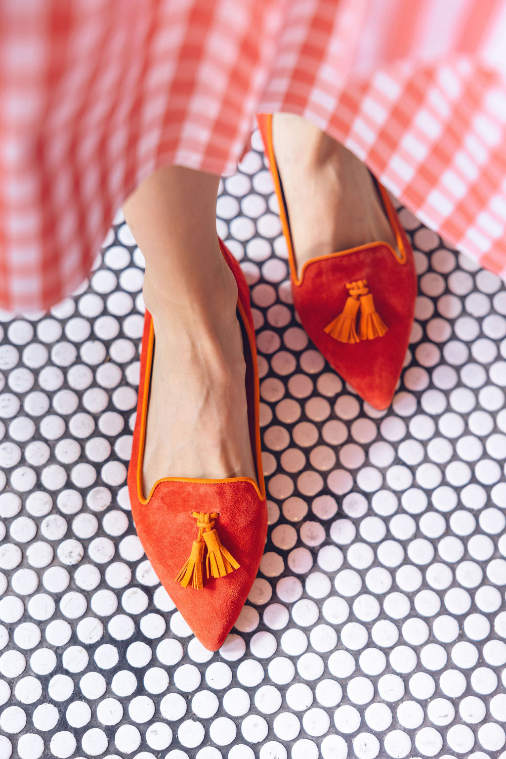 Ginger-Mandarino Tasselloafer Pointy (kurzer Tassel)