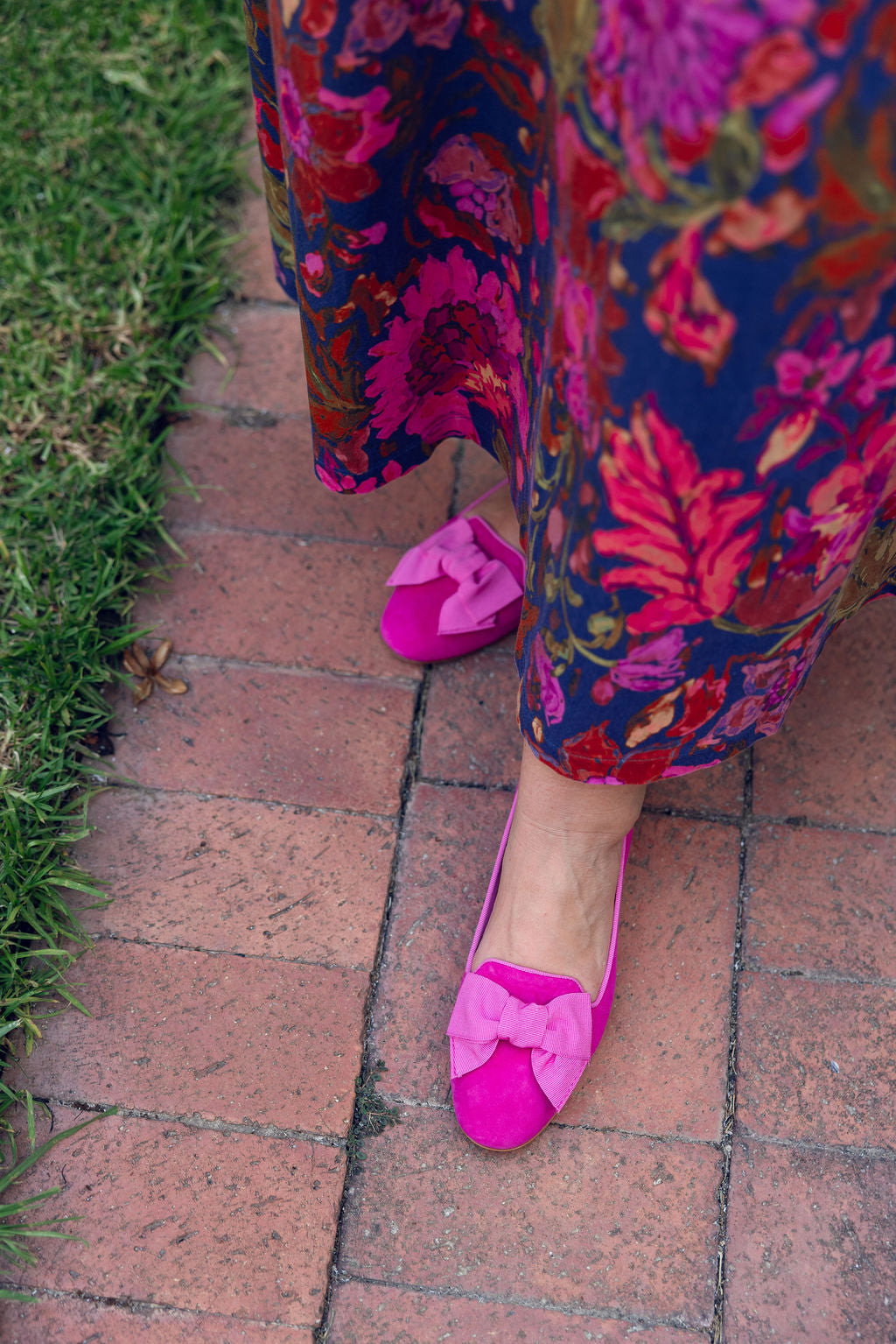 Hot Pink-Shocking Schleifenloafer