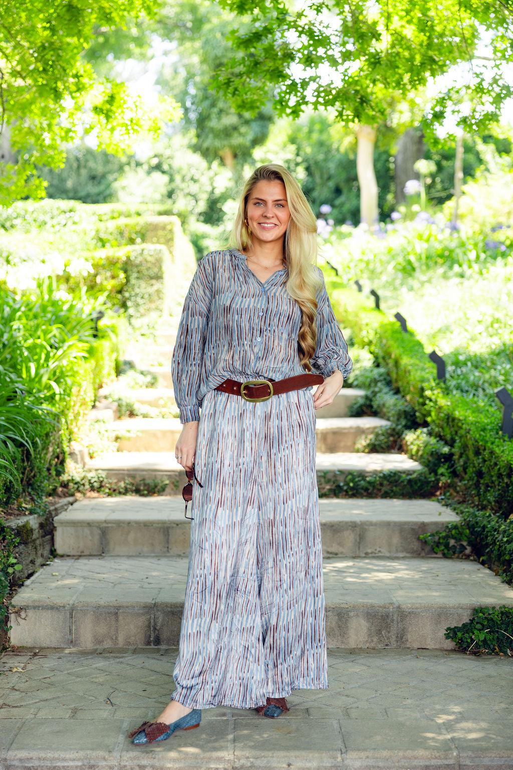 Jeans-Brown Woven Schleifenloafer Pointy