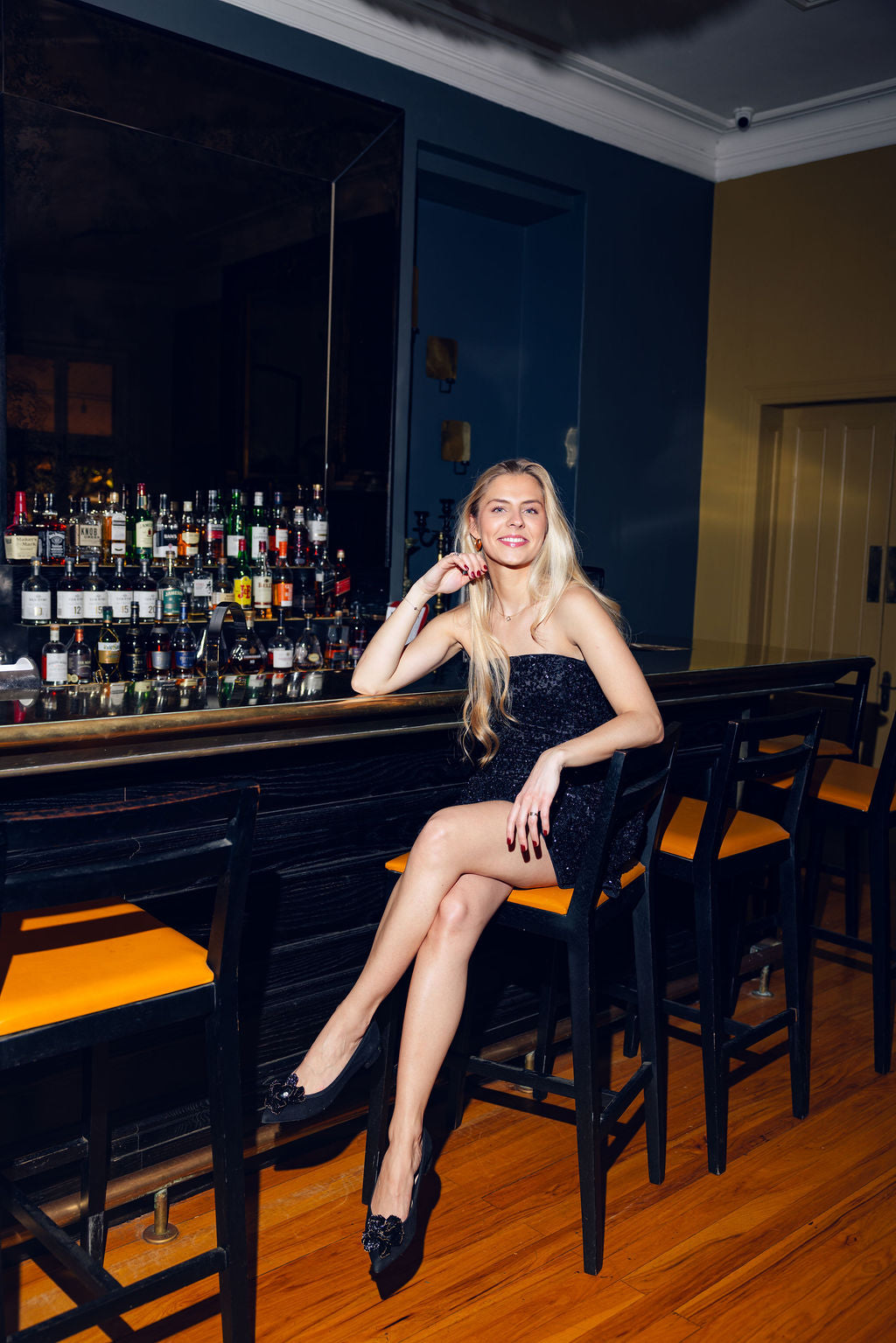 Nero Glitzer Fiore Pointy