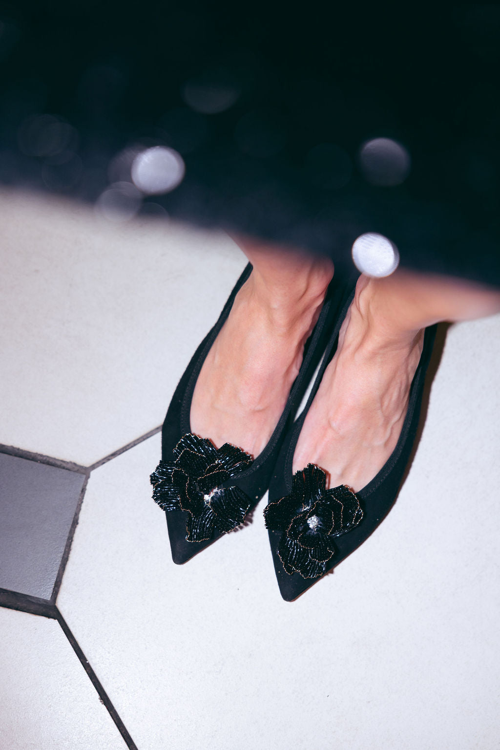 Nero Glitzer Fiore Pointy