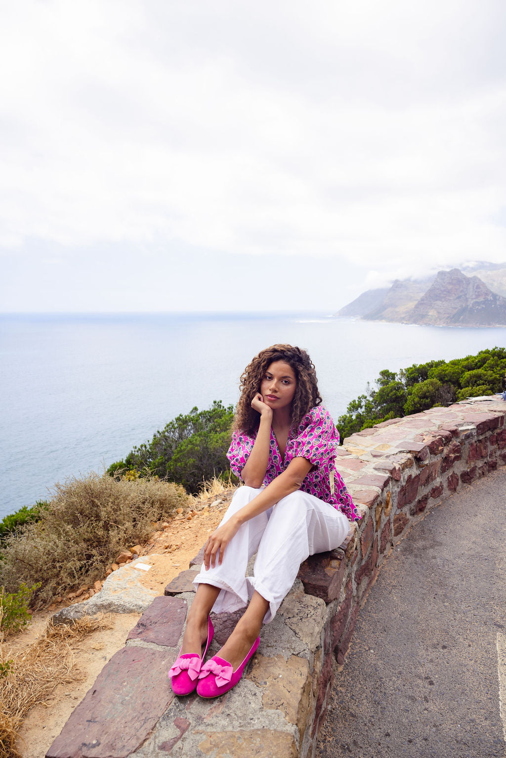 Hot Pink-Shocking Schleifenloafer