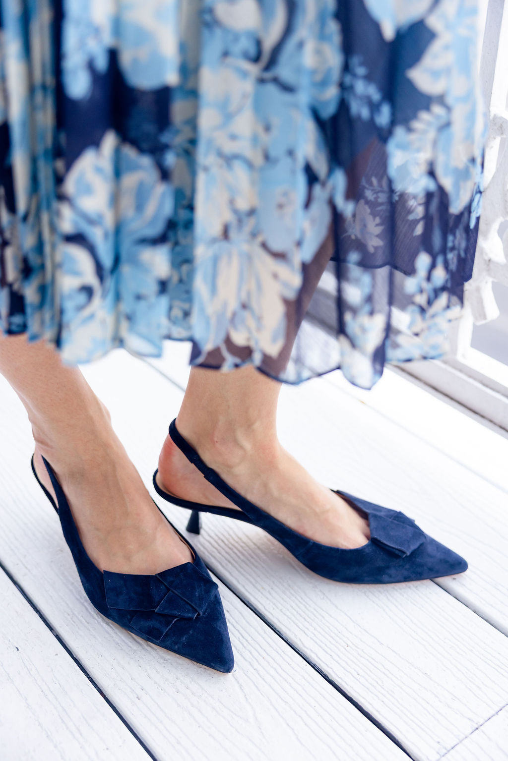 Blu Tie Sling-Pumps