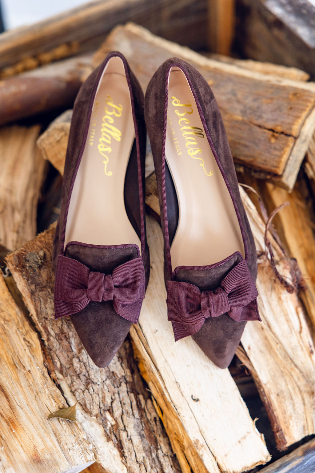 Dark Brown-Prugna Schleifenloafer Pointy