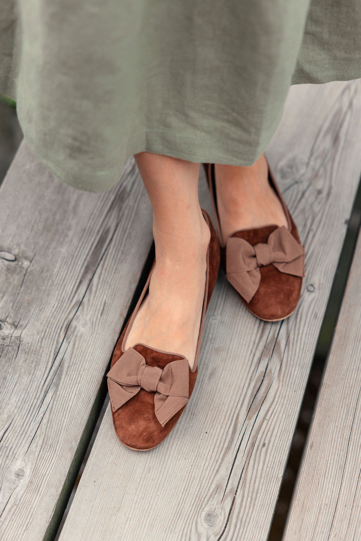Chocolate-Castagna Schleifenloafer