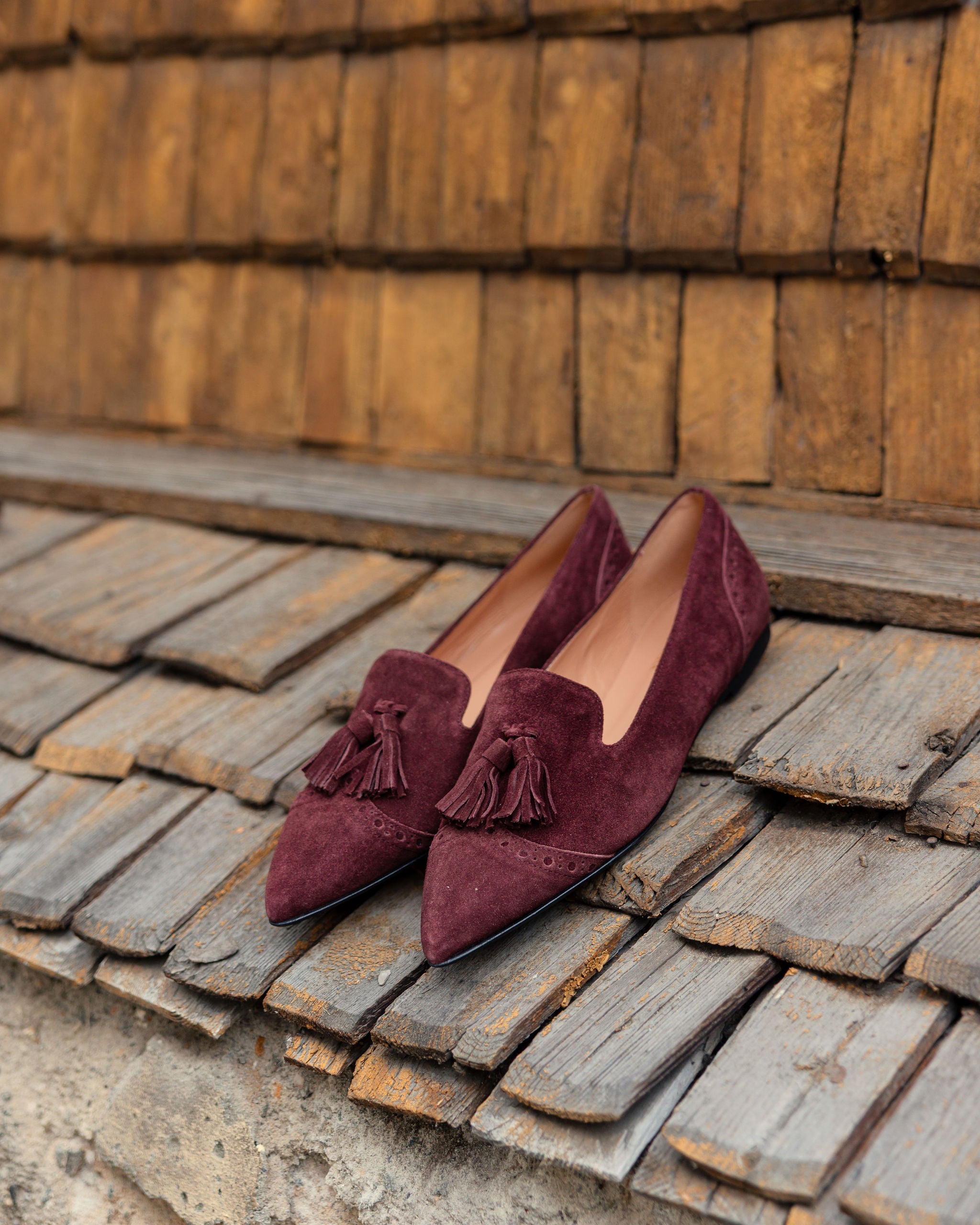 Bordeaux Budapester Tasselloafer Pointy
