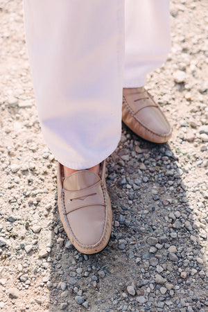 Moccasin Beige-Miele gefüttert