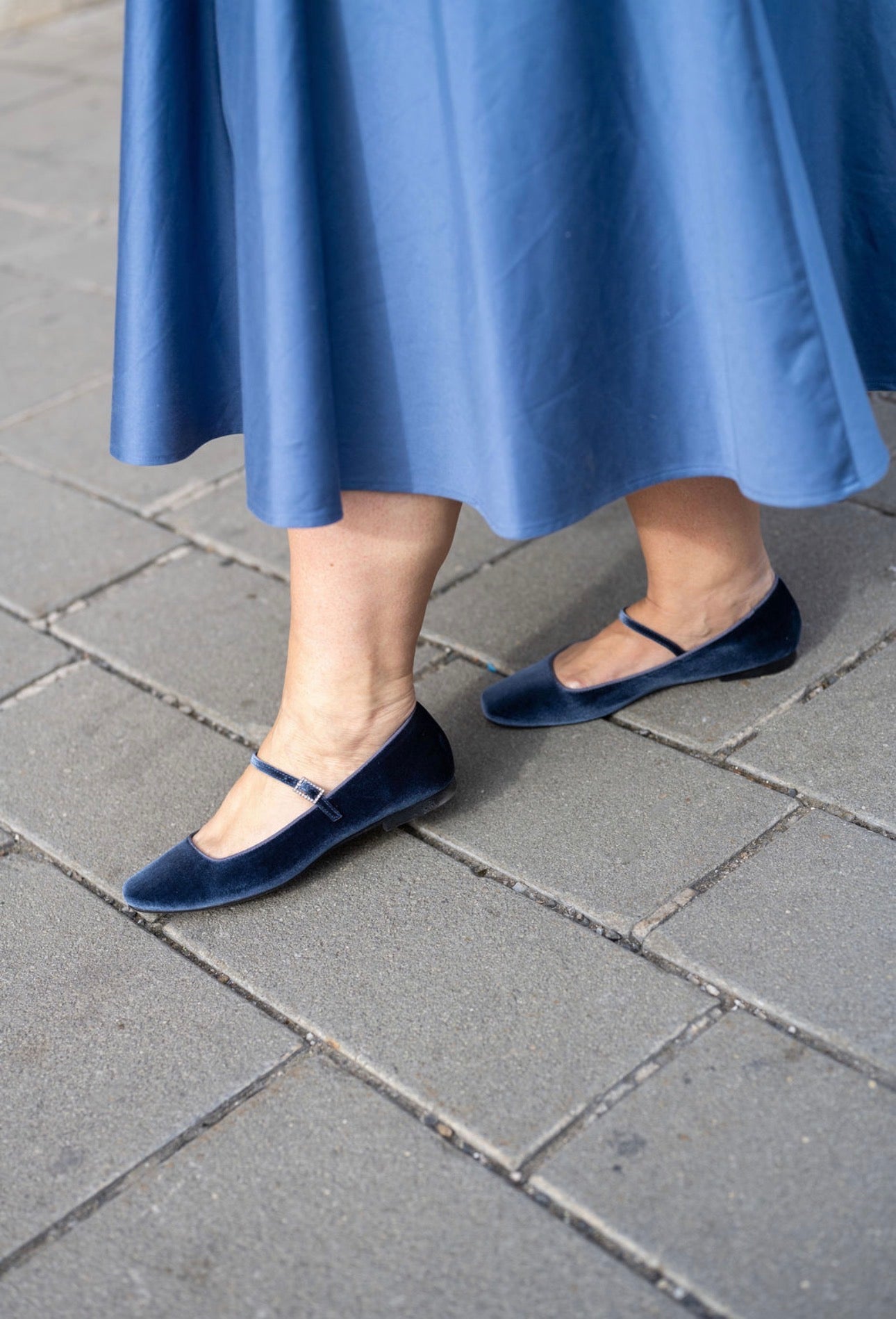 Indaco Mary Jane Velluto