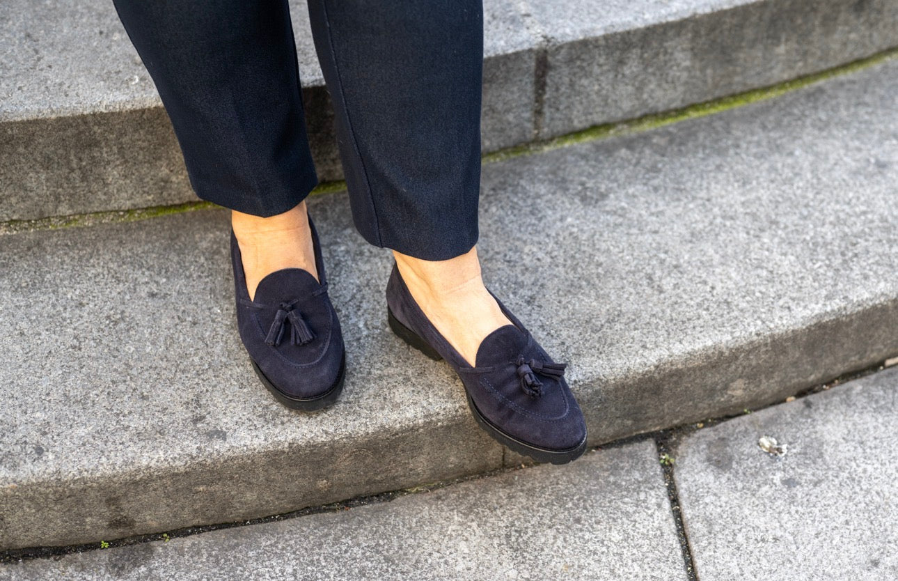 Navy London Tasselloafer gefüttert