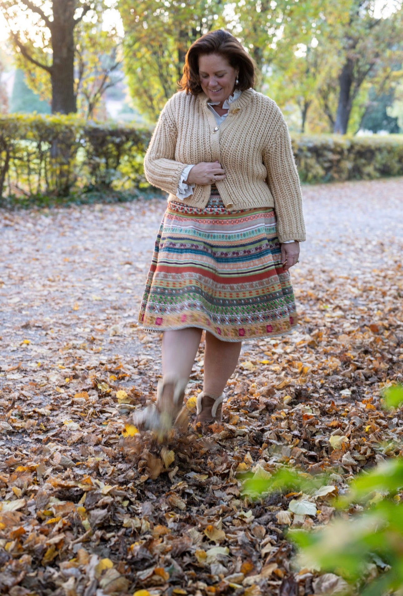 Tan Stiefelette gefüttert mit Profilsohle