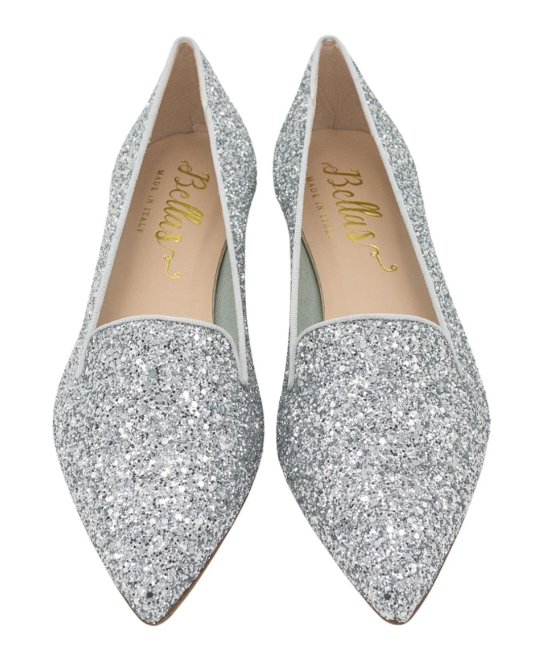 Argento Perla Glitter Pointy Loafer