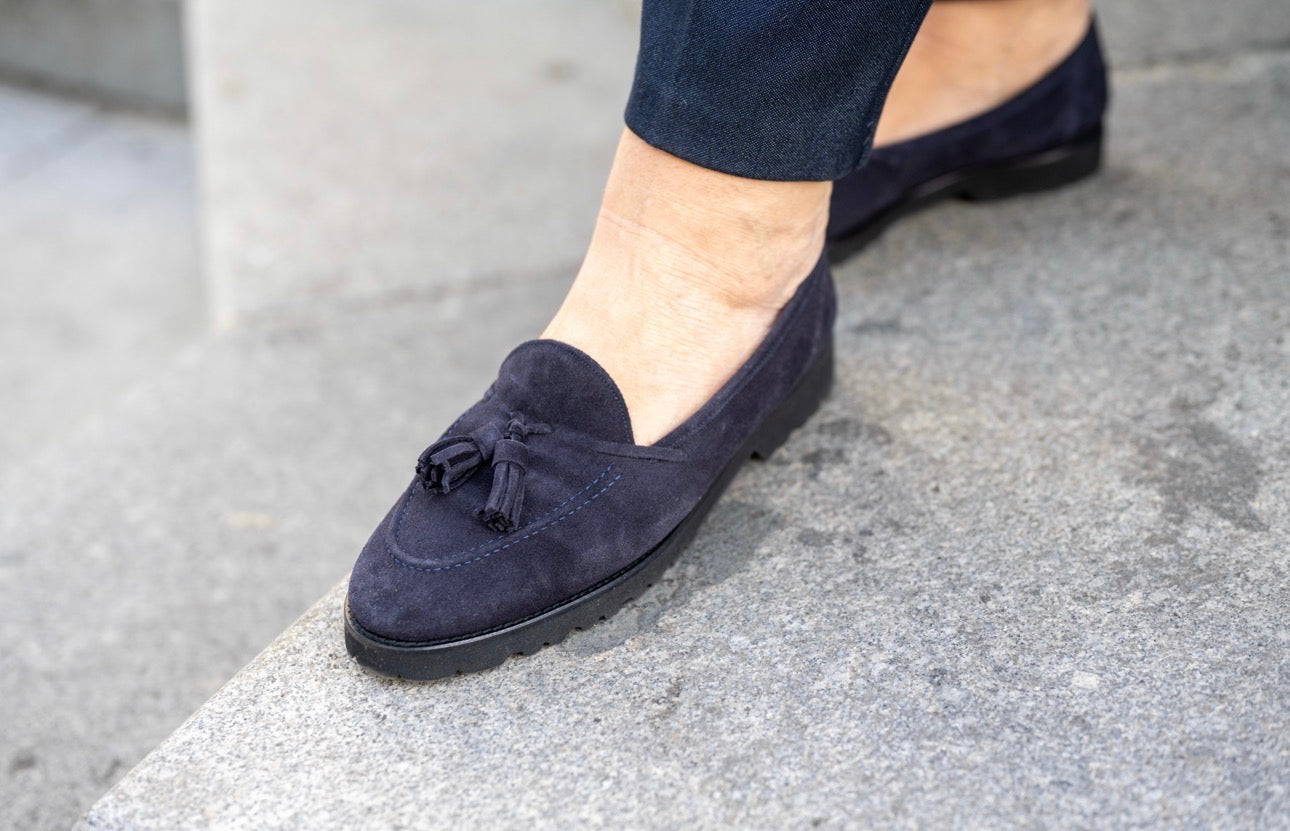 Navy London Tasselloafer gefüttert