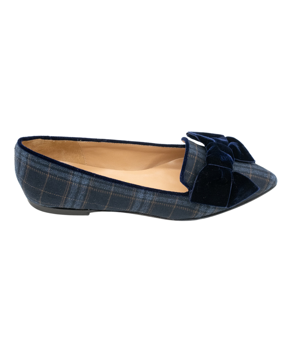 SHOOTINGSCHUH Blu-Marrone Karo Schleifenloafer Pointy 41