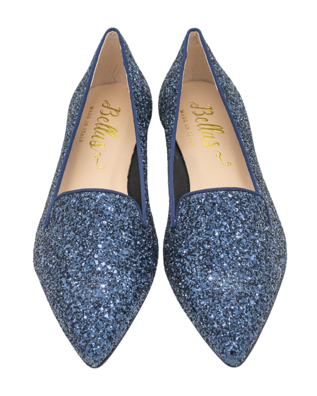 Blu Marina Glitter Pointy Loafer