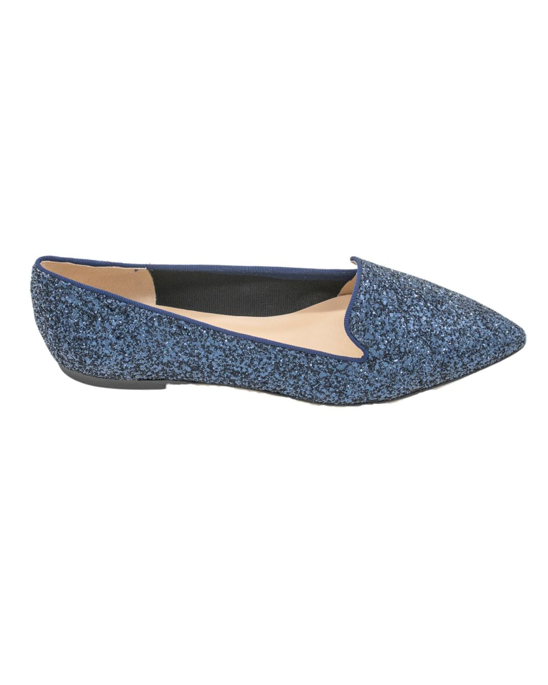 Blu Marina Glitter Pointy Loafer