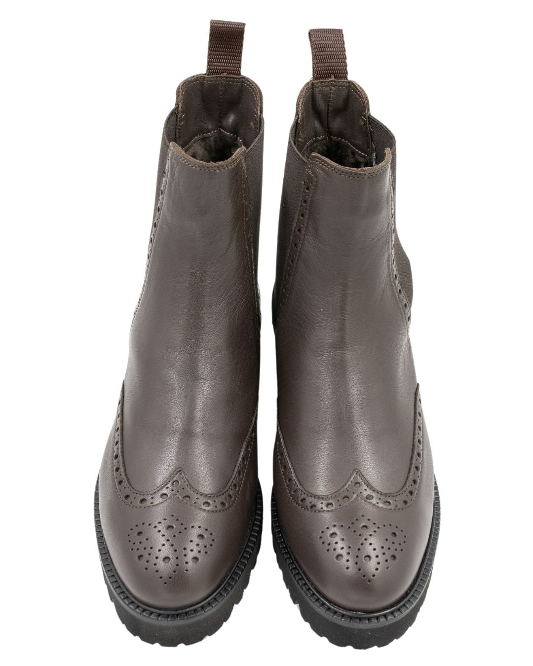 Brown Budapester Stiefelette gefüttert