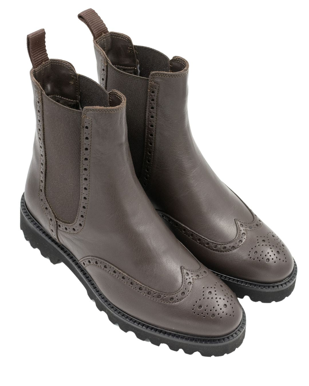 Brown Budapester Stiefelette gefüttert