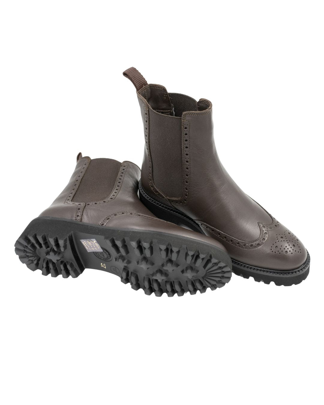 Brown Budapester Stiefelette gefüttert