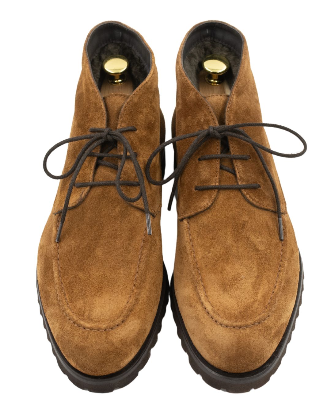 Cognac Schnür-Stiefelette gefüttert Herren