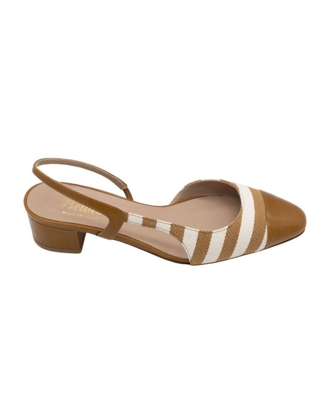 Cognac Stripes Slingback