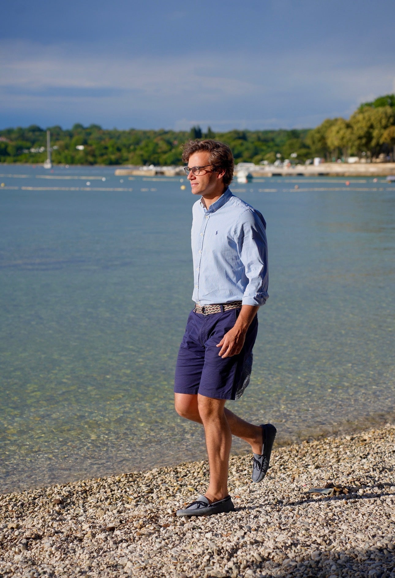 Denim-Navy Moccasins Herren