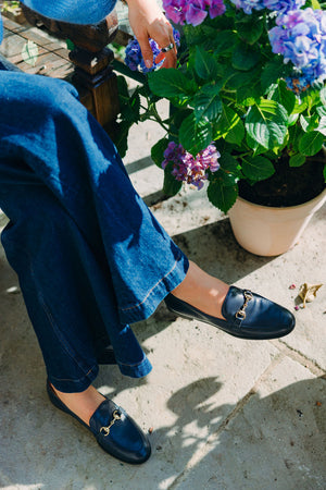 Pennyloafer Gange Navy Horsebit