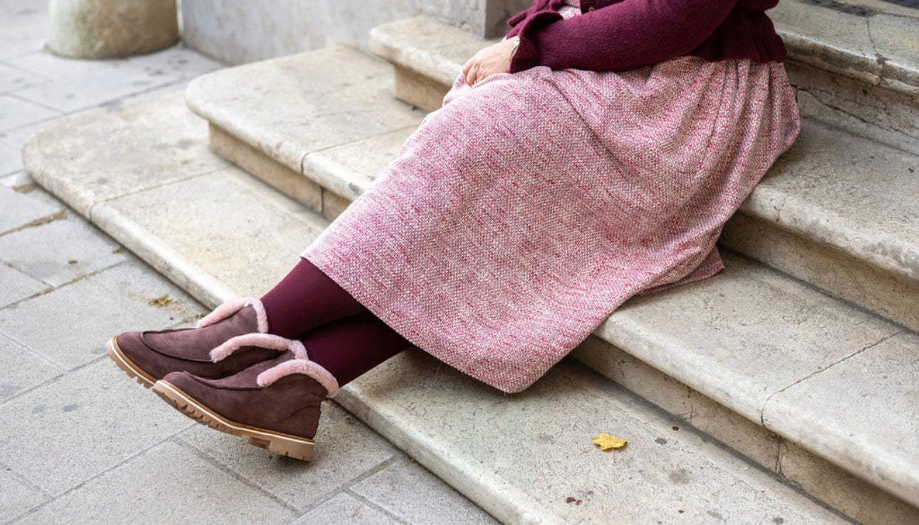 Bordo Stiefelette gefüttert mit Profilsohle