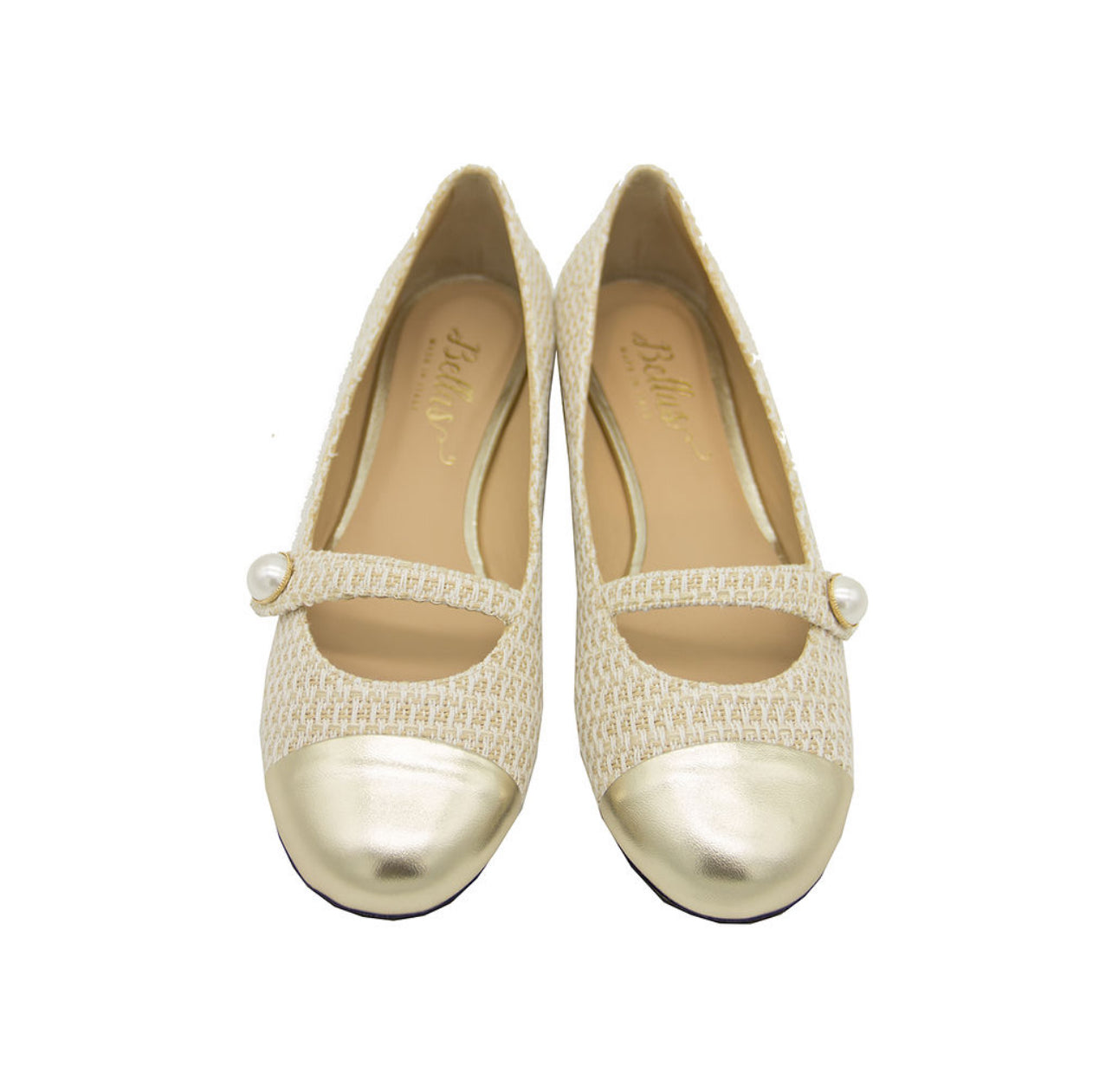 Mary Jane Platino Tweed Creme