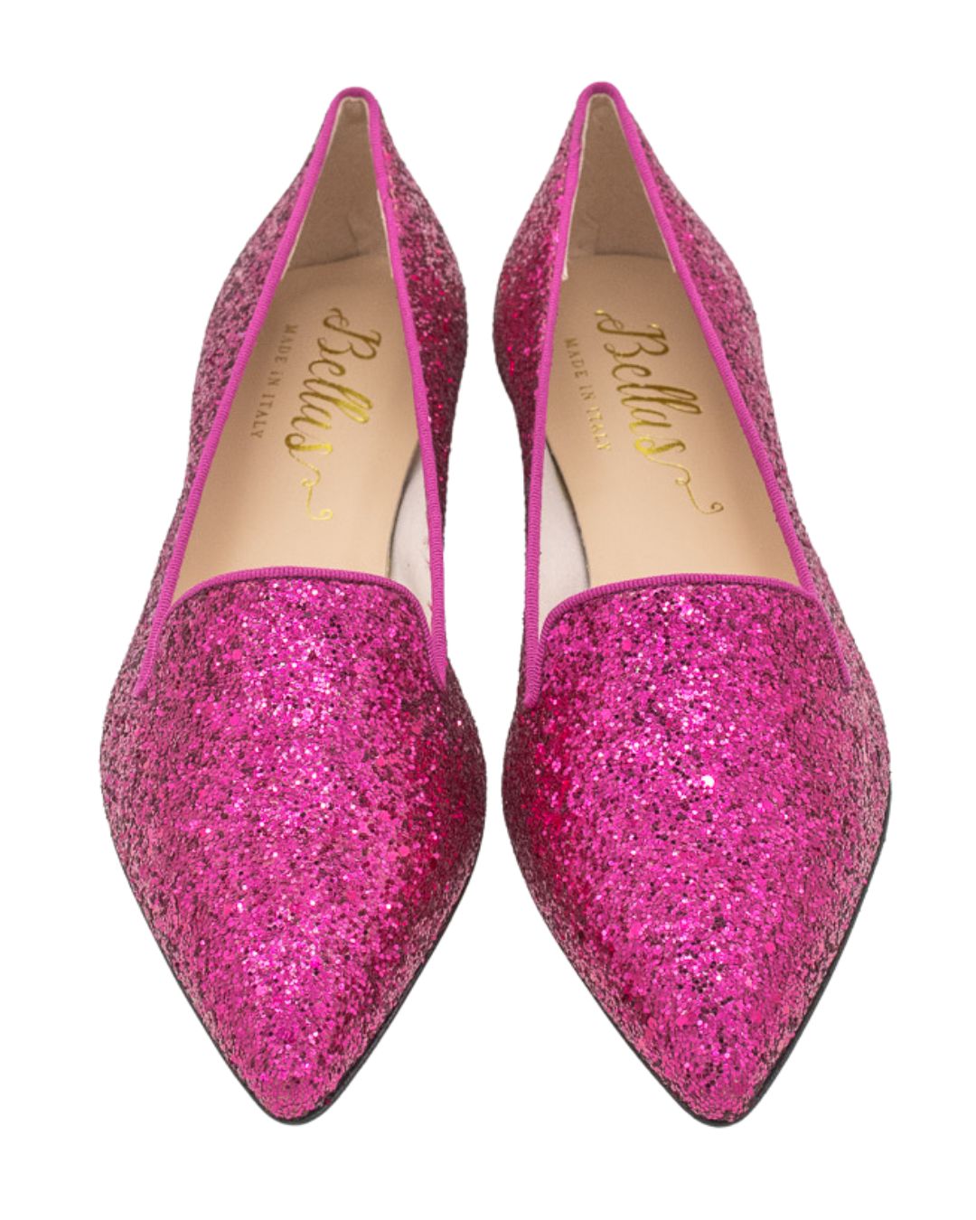 Fuxia Glitter Pointy Loafer