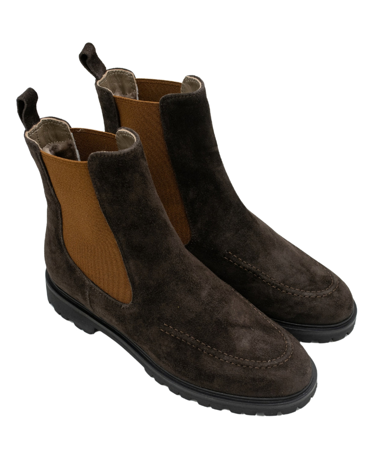 Horse-Cognac Chelseaboots gefüttert